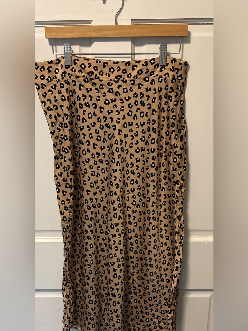 Sezane sandy leopard cheetah print pencil viscose midi skirt Womens 42 10 - Picture 6 of 6